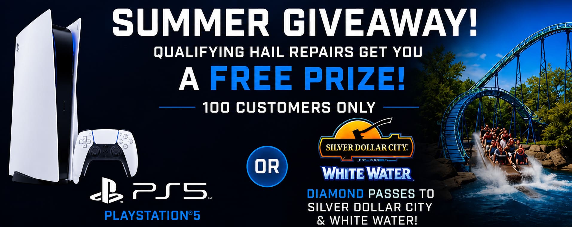 Summer Giveaway – Qualifying hail repairs get you a free prize!